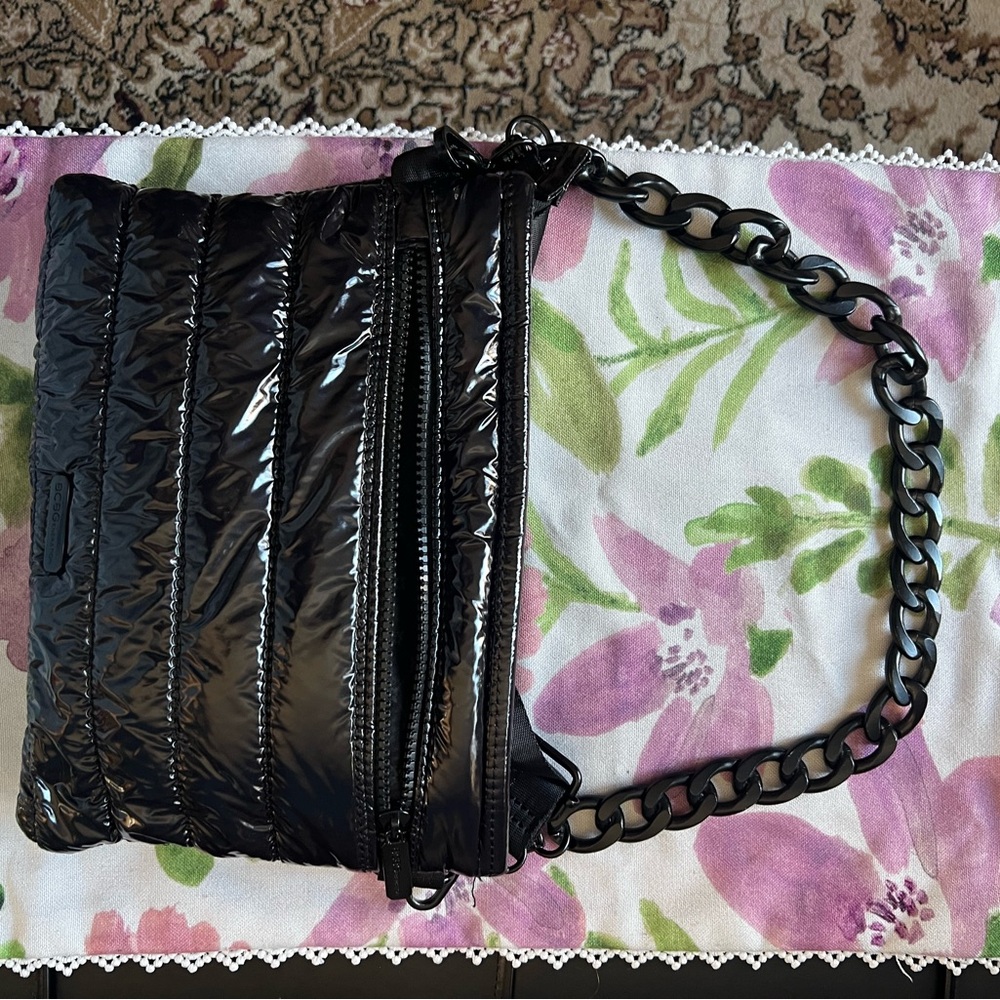 BCBGeneration Glossy Black Shoulder Bag